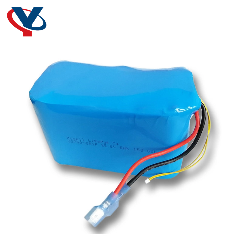 Ladattava litium -akkupakkaus aurinkoenergian LED -valaistus LIFEPO4 8S1P 25,6 V 6AH Akkupakkaus